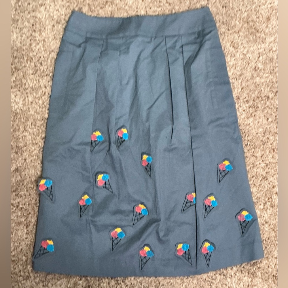 Jimi Roos Slate Blue Ice Cream Cones Skirt XS New Barneys New York $610